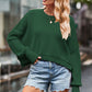 Round Neck Drop Shoulder Long Sleeve Sweater