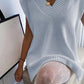 Zoe&Hannah Ribbed V-Neck Sleeveless Sweater Vest