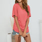 Full Size V-Neck Side Ruched Tee