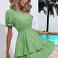 Layered Single Shoulder Flounce Sleeve Mini Dress