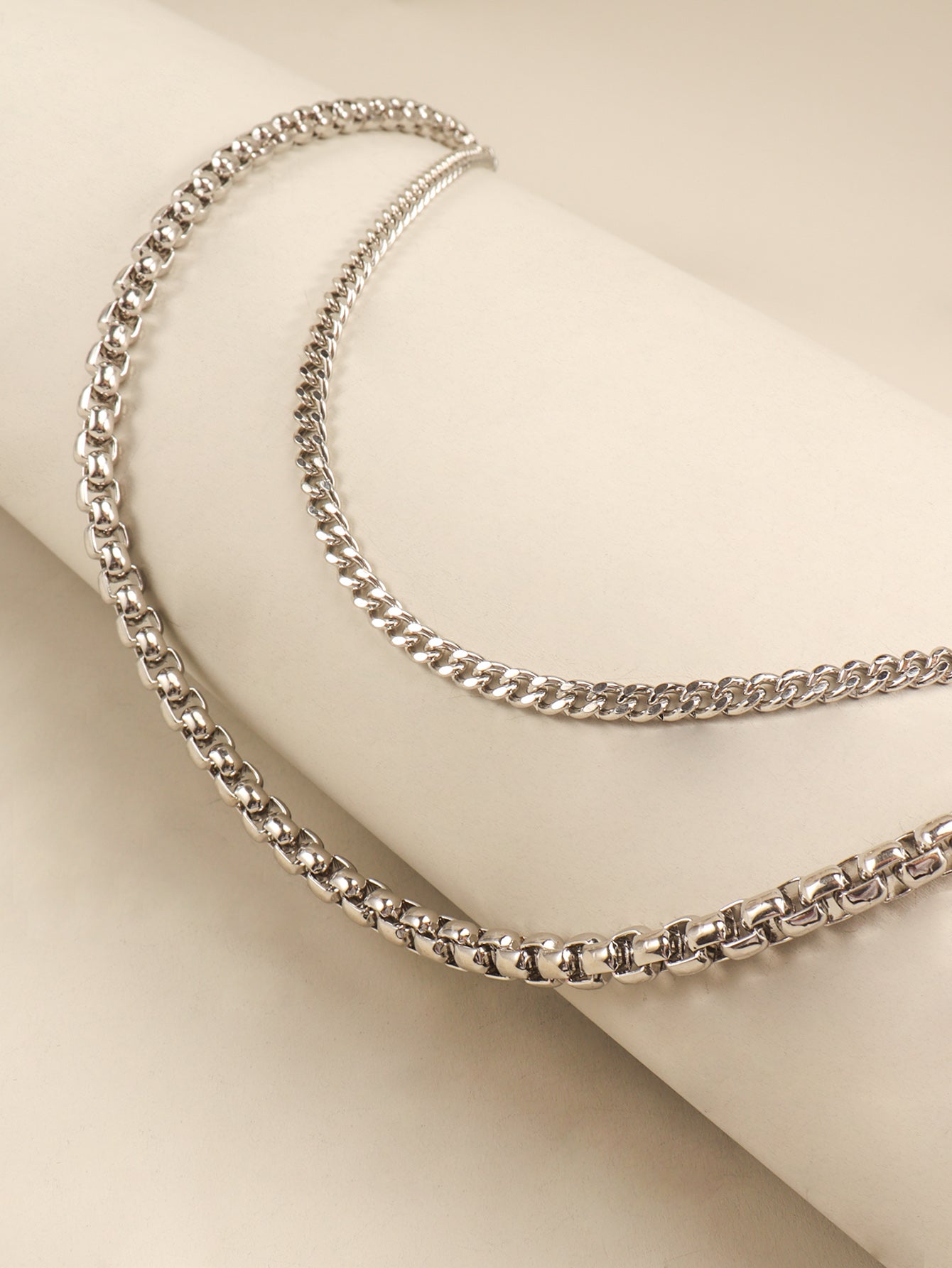 Women's Double-Layered Metal Chain Belt