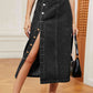 Button Down Denim Skirt