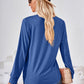 Square Neck Ruched Long Sleeve Blouse