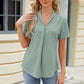 Eyelet Short Sleeve Blouse