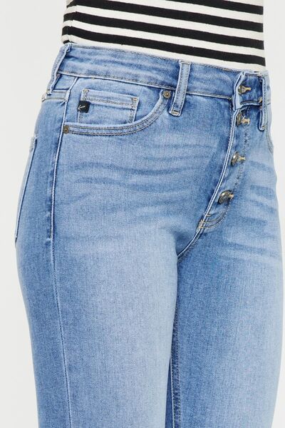 Kancan Distressed Cat's Whiskers Button Fly Jeans *