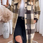 Plaid Button Down Longline Coat