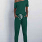 Asymmetrical Neck Tied Jumpsuit with Pockets