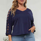 3/4 Sleeve Cutout Detail Top