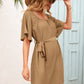 SO YOU Tie Waist Flutter Sleeve Mini Dress