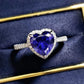 Women's 2 Carat Moissanite Heart-Shaped Side Stone Ring