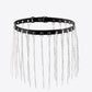 Silver One Size Fringed Chain PU Leather Belt