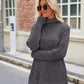 Laken Jay Ribbed Turtleneck Long Sleeve Slit Knit Top