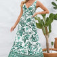 Printed V-Neck Wide Strap Dress