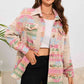 Quinn Cora Full Size Geometric Button Down Collared Jacket