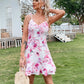 EillyBazar Women's Floral Tie-Shoulder Ruffle Hem Dress