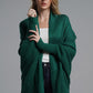 One Size Dolman Sleeve Open Front Ribbed Trim Longline Cardigan