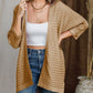 Striped Open Front Knit Cardigan