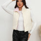 White Full Size Zip-Up Collared Vest