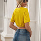 Drawstring Round Neck Short Sleeve T-Shirt
