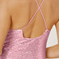 Women's DentaCosmo Sequin Spaghetti Strap Mini Wrap Dress