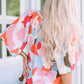 Women's Printed Notched Neck Half Sleeve Blouse