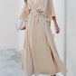 Slit Tied V-Neck Three-Quarter Sleeve Dress