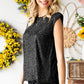 Women's Sequin Round Neck Capped Sleeve Tank
