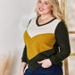 Hailey & Co Full Size Colorblock V-Neck Blouse