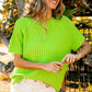 BiBi Texture Round Neck Short Sleeve Knit Top - Brand BiBi