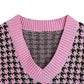 Houndstooth V-Neck Sweater Vest