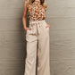JOYLYNN Giraffe Print Round Neck Tank Top