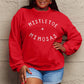 Simply Love Full Size Christmas Themed MISTLETOE MIMOSAS Long Sleeve Scarlet Red Sweatshirt