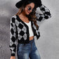 Fashion Mood Geometric Button Up Long Sleeve Cardigan