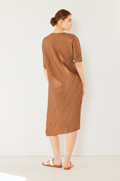 Marina West Swim Pleated Dolman Sleeve Dress *
