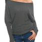 Boat Neck Long Sleeve Sweatshirt