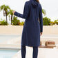 Cap, Long Sleeve Hooded Top and Pants Swim Set