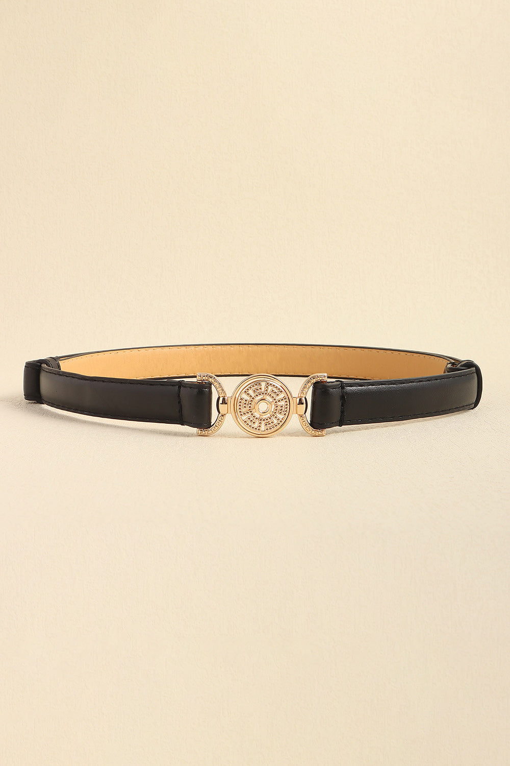 Abigail Andi Rhinestone Décor PU Leather Belt