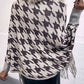 So Defined One Size Houndstooth Fringe Hem Poncho