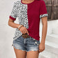 Women's Bryony Leopard Round Neck Short Sleeve Tee