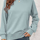 Round Neck  Dropped Shoulder Slit Sweatshirt