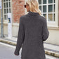 Laken Jay Ribbed Turtleneck Long Sleeve Slit Knit Top