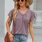 V-Neck Flutter Sleeve T-Shirt