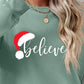 Christmas BELIEVE Graphic Long Sleeve Sweatshirt
