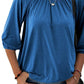 Full Size Gathered Detail Round Neck T-Shirt