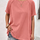 Women's Round Neck Raglan Sleeve Fringe Detail Top