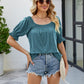 Full Size Short Flounce Sleeve Top