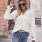 Pretty Purples Eyelet V-Neck Flounce Sleeve Blouse