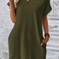 Pocketed Round Neck Short Sleeve Dress