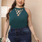 Plus Size Halter Neck Cutout Sleeveless Dress