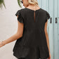 Women's Round Neck Flutter Sleeve Tiered Blouse